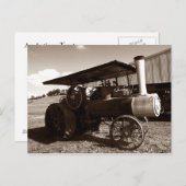 夏の日に～をアンティークトラクターにはがきで表示する ポストカード (正面/裏面)