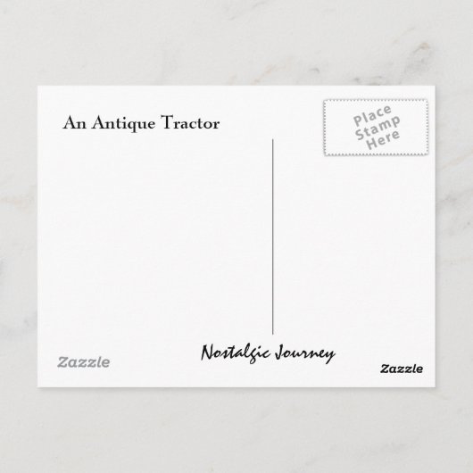 夏の日に～をアンティークトラクターにはがきで表示する ポストカード (裏面)