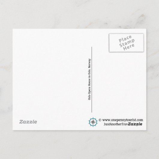 夏の日のノルウェーのオスロのオペラハウス ポストカード (裏面)