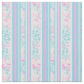 夏の日の花柄のストライプのピンクのスカイブルーの白 ファブリック (クローズアップ)