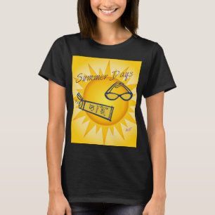 夏の日サンシャインネイビーブルータンクトップ Tシャツ