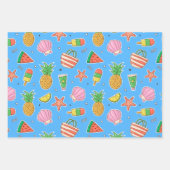 夏の日ビーチラッピング紙セット ラッピングペーパーシート (正面)