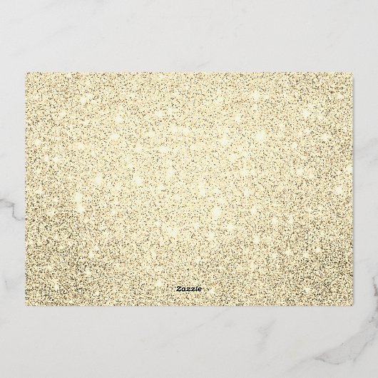 夏の日付を保存するシックなフォトゴールド結婚フォイル 箔招待状 (裏面)