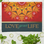 夏の日光の花のカスタムな引用文タオル キッチンタオル (折り畳み)