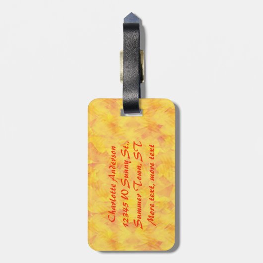 夏の日光は日曜日によって絵を描かれるカスタムな文字を後を追います ラゲッジタグ (裏面縦)