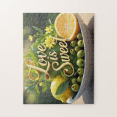 夏の日当たりの良いレモン、オリーブ、柑橘類スライス ジグソーパズル (縦)