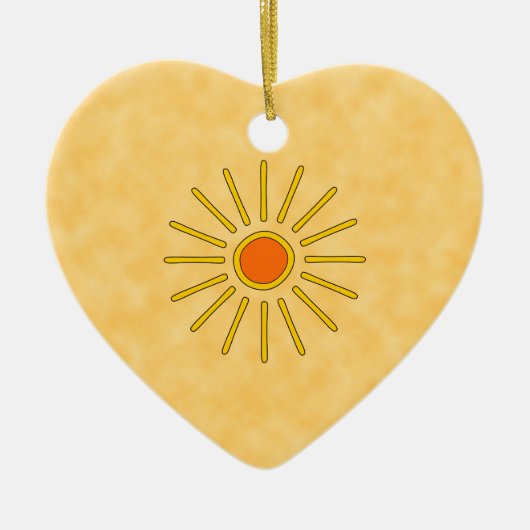 夏の日曜日の暖かく黄色い色 セラミックオーナメント (正面)