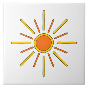 夏の日曜日の黄色およびオレンジ タイル