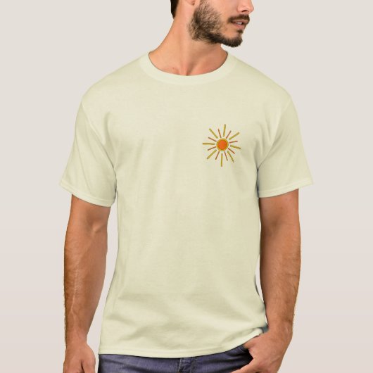 夏の日曜日の黄色およびオレンジ Tシャツ (正面)