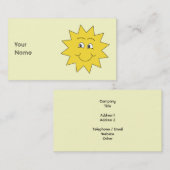 夏の日曜日明るく黄色いSmilingの表面 名刺 (正面/裏面)