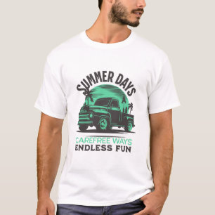 夏の日気にの自由な方法の無限おもしろい Tシャツ