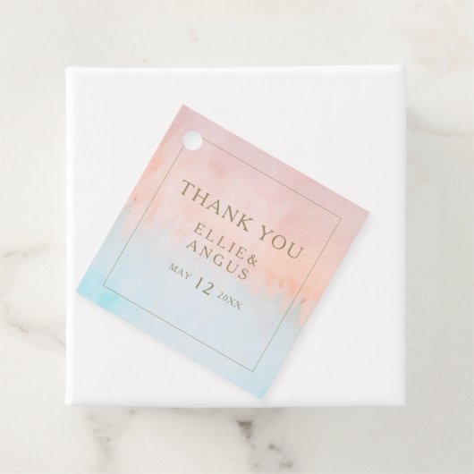 夏の日没の水の色ありがとうメッセージカード フェイバータグ (インサイチュ)