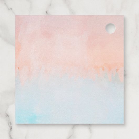 夏の日没の水の色ありがとうメッセージカード フェイバータグ (裏面)