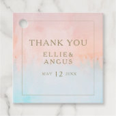 夏の日没の水の色ありがとうメッセージカード フェイバータグ (正面)