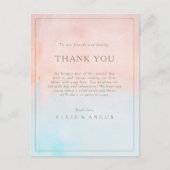 夏の日没の水の色ありがとう披露宴カード ポストカード (正面)