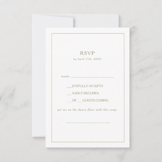 夏の日没の水の色の歌のリクエストRSVPカード 出欠カード (正面)