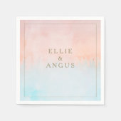 夏の日没の水の色結婚のナプキン スタンダードカクテルナプキン (正面)