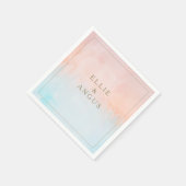 夏の日没の水の色結婚のナプキン スタンダードカクテルナプキン (角)