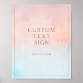 夏の日没の水彩画のカードとギフトのカスタム ポスター (正面)