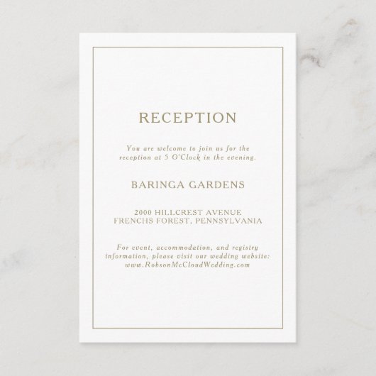 夏の日没の水彩結婚式のレセプションカード エンクロージャーカード (正面)