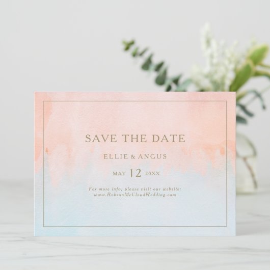 夏の日没の水色水平の日付を保存 セーブザデート (スタンド正面)