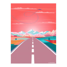 夏の日没の空、ロッキー山へのロードトリップ