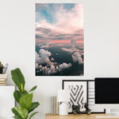 夏の日没の雲の空の風景 ポスター (ホームオフィス)