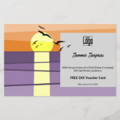 夏の日没スタイル・ギフト証明書プロモーション チラシ (正面)