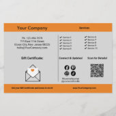 夏の日没スタイル・ギフト証明書プロモーション チラシ (裏面)