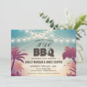 夏の日没ストリングライトI do BBQ婚約 招待状 (スタンド正面)