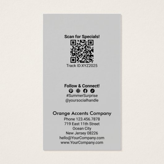 夏の日没ポートレート形式ギフト券 (裏面)