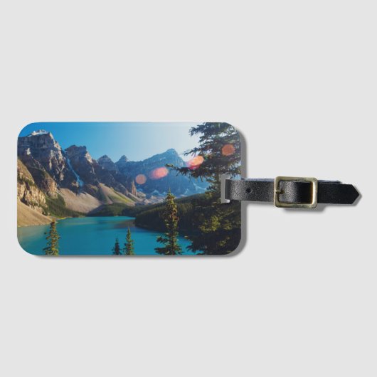 夏の日没|のmoraine湖、カナダ ラゲッジタグ (正面横)