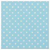 夏の日白い水玉模様のパターンをスカイブルー ファブリック (クローズアップ)