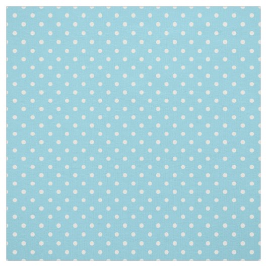 夏の日白い水玉模様のパターンをスカイブルー ファブリック (見本)