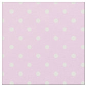 夏の日白い水玉模様パターンバラピンク ファブリック (クローズアップ)