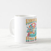 夏の日、レトロな方法文字デザイン コーヒーマグカップ (正面左)