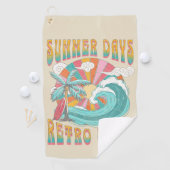 夏の日、レトロな方法文字デザイン ゴルフタオル (インサイチュ)