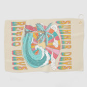 夏の日、レトロな方法文字デザイン ゴルフタオル (横)