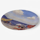 夏の日 – 海辺(ビーチ風景) ペーパープレート (アングル)