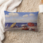 夏の日 – 海辺(ビーチ風景) ランバークッション (ブランケット)