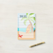 夏の日、砂とサーフィン ポストイット (デスク上)