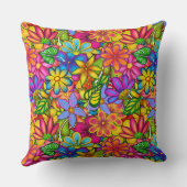 夏の明るい花 クッション (裏面)