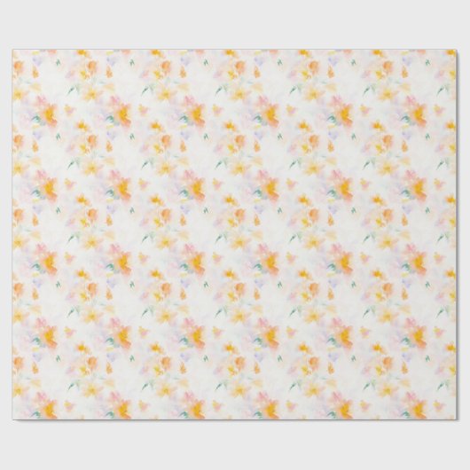 夏の春の花 エレガントな花のギフト ラッピングペーパー (フラット)