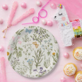 夏の春フローラ野生の花とハーブ ペーパープレート (パーティー)