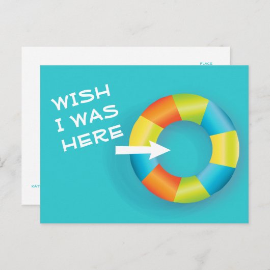 夏の時間おもしろいここにハガキおもしろいー ポストカード (正面/裏面)