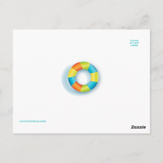 夏の時間おもしろいここにハガキおもしろいー ポストカード (裏面)