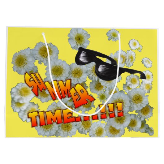 夏の時間の花のカスタマイズ可能抱き枕 ラージペーパーバッグ (裏面)