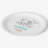 夏の時間の雰囲気の太陽と休暇、スケッチアート ペーパープレート (アングル)