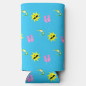 夏の時間をテーマにした青 スリム缶クーラー (裏面)