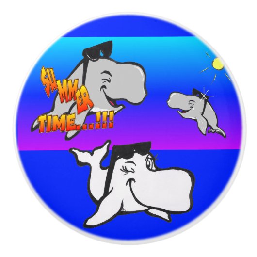 夏の時間クジラ漫画のセラミックプル セラミックノブ (正面)